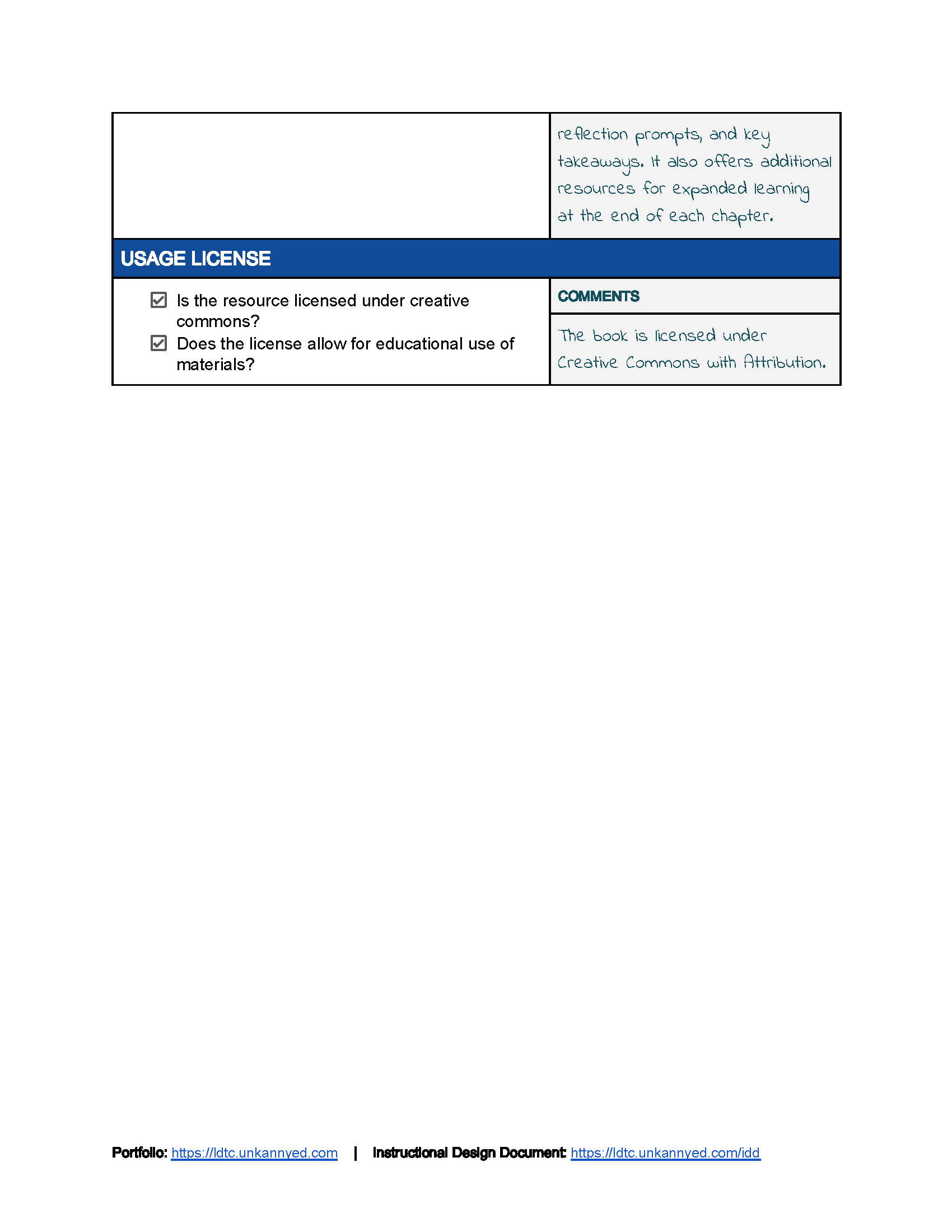 OER checklist filled page 3